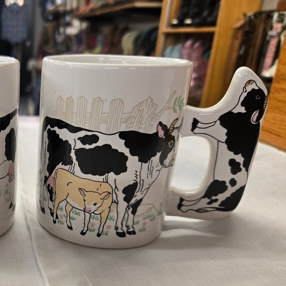 Vintage shaped Holstein Farm cow mug Mother & Baby